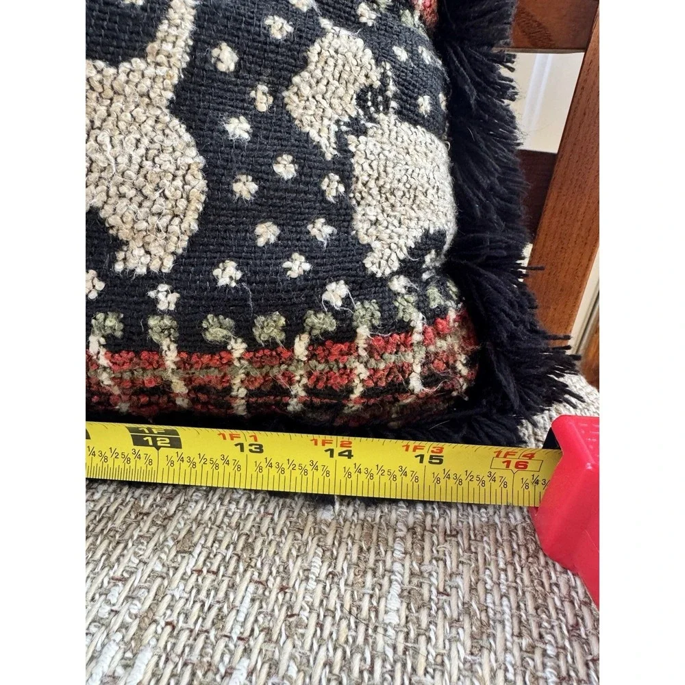 Peking Handicraft Scottish Terrier Scottie Dog Wool Hook Throw Pillow 17